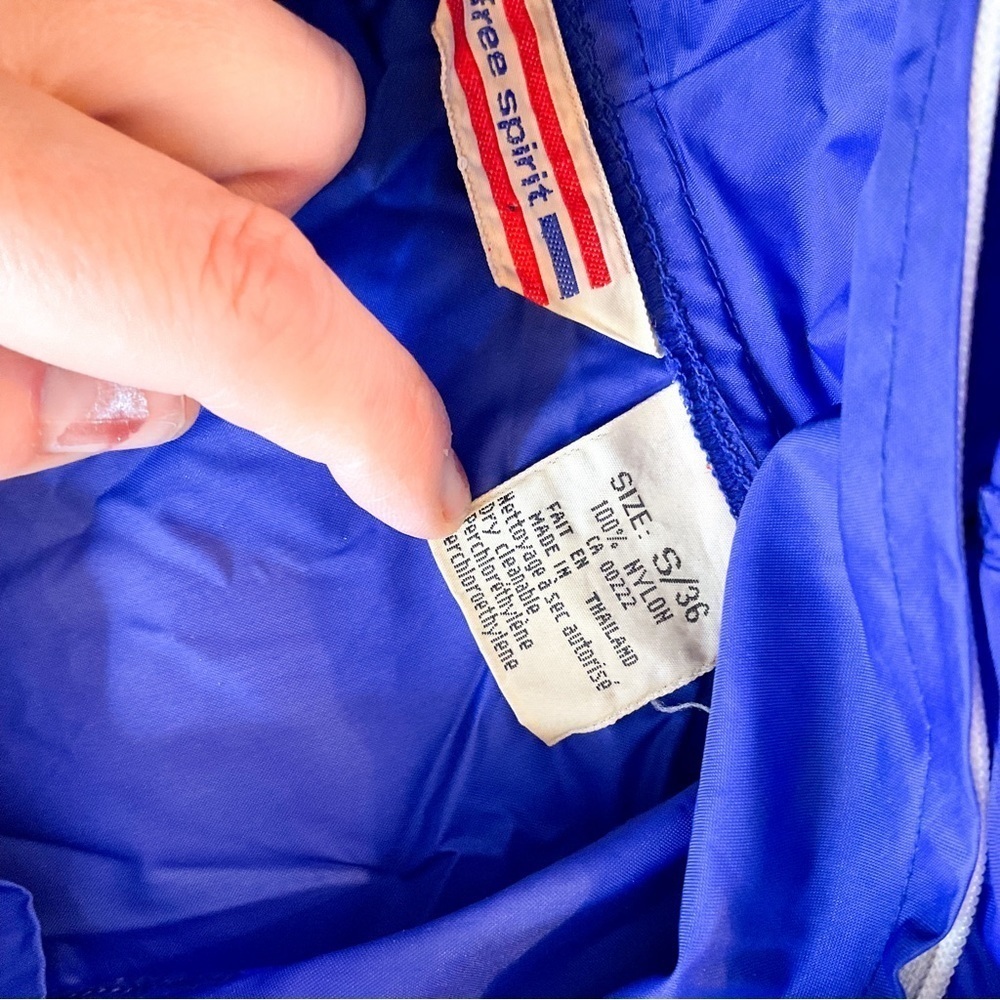 VINTAGE Free Spirit Cobalt Blue Wind Breaker - Retro Style - with Pockets - Picture 7 of 15
